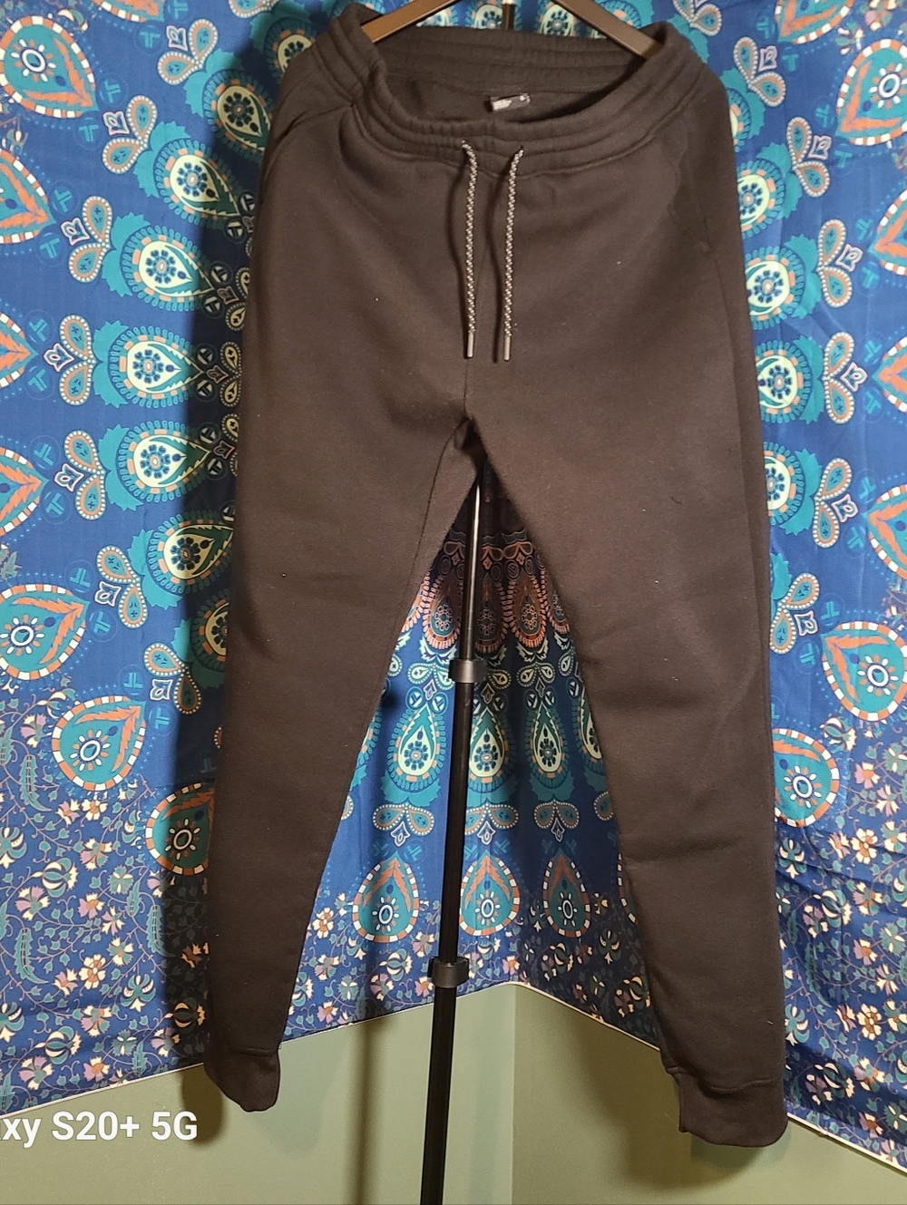 Southpole Black Sweatpants with Red Logo Tag